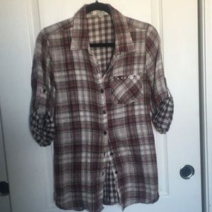 Women’s plaid multi top sz XL lei